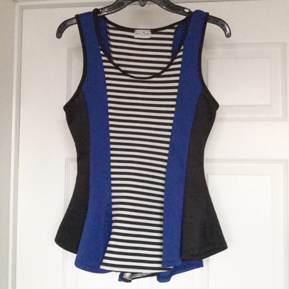 Used Mary Jane Sz S Peplum Sleeveless Dressy Top
